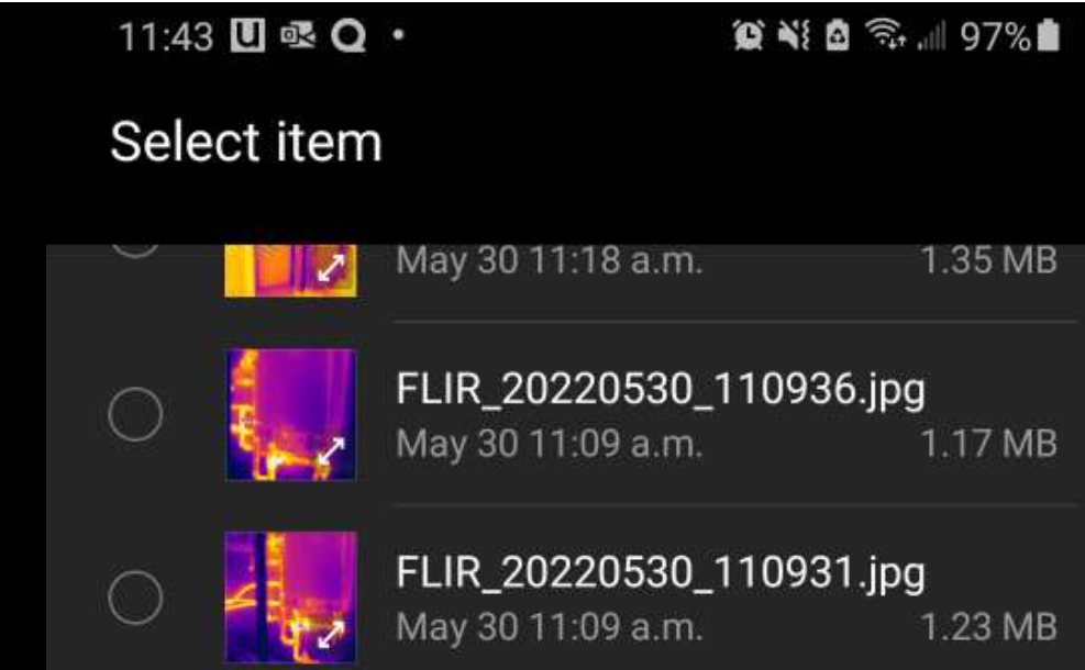 Thermal Images Selection Step